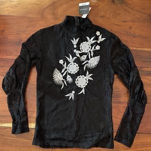 TOPSHOP Lace Embroider Blouse.